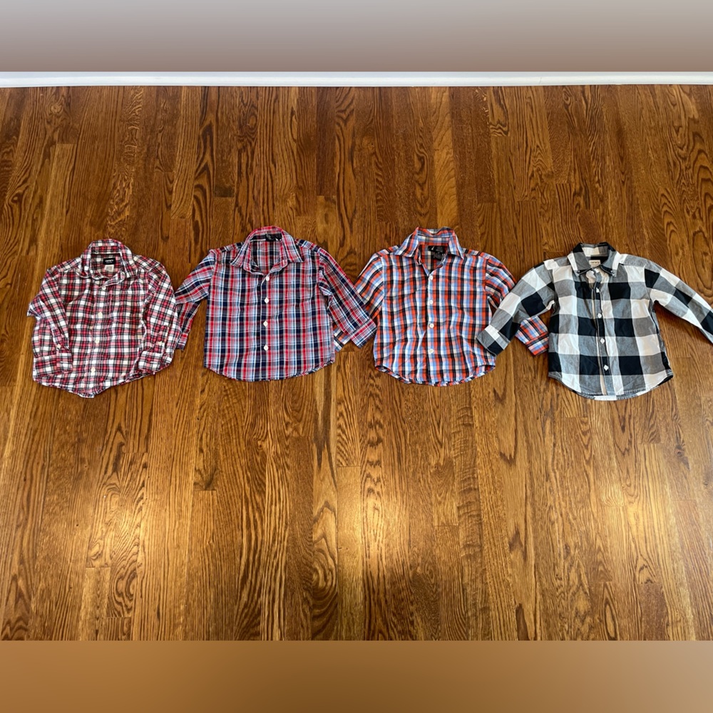 Set of Four 2T  Plaid Button-Up Shirts